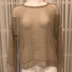 Generation Love beige/gold mesh sweater.